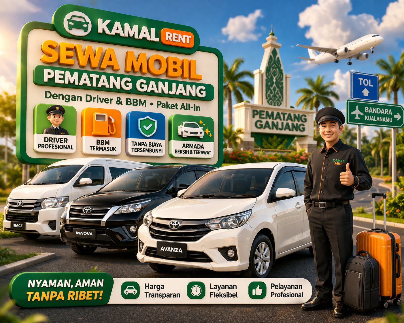 Sewa mobil pematang ganjang terdekat