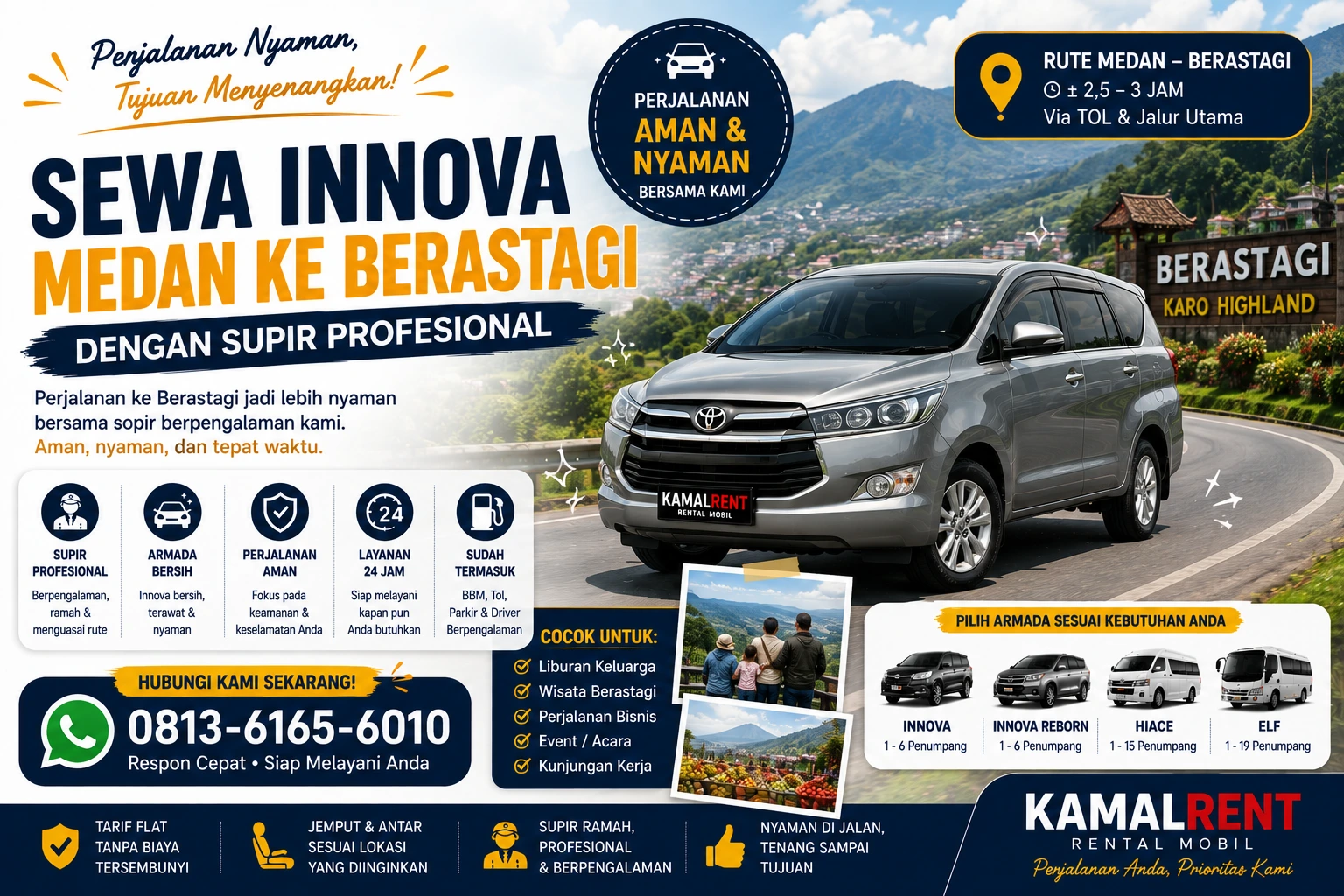 Sewa Innova medan ke berastagi