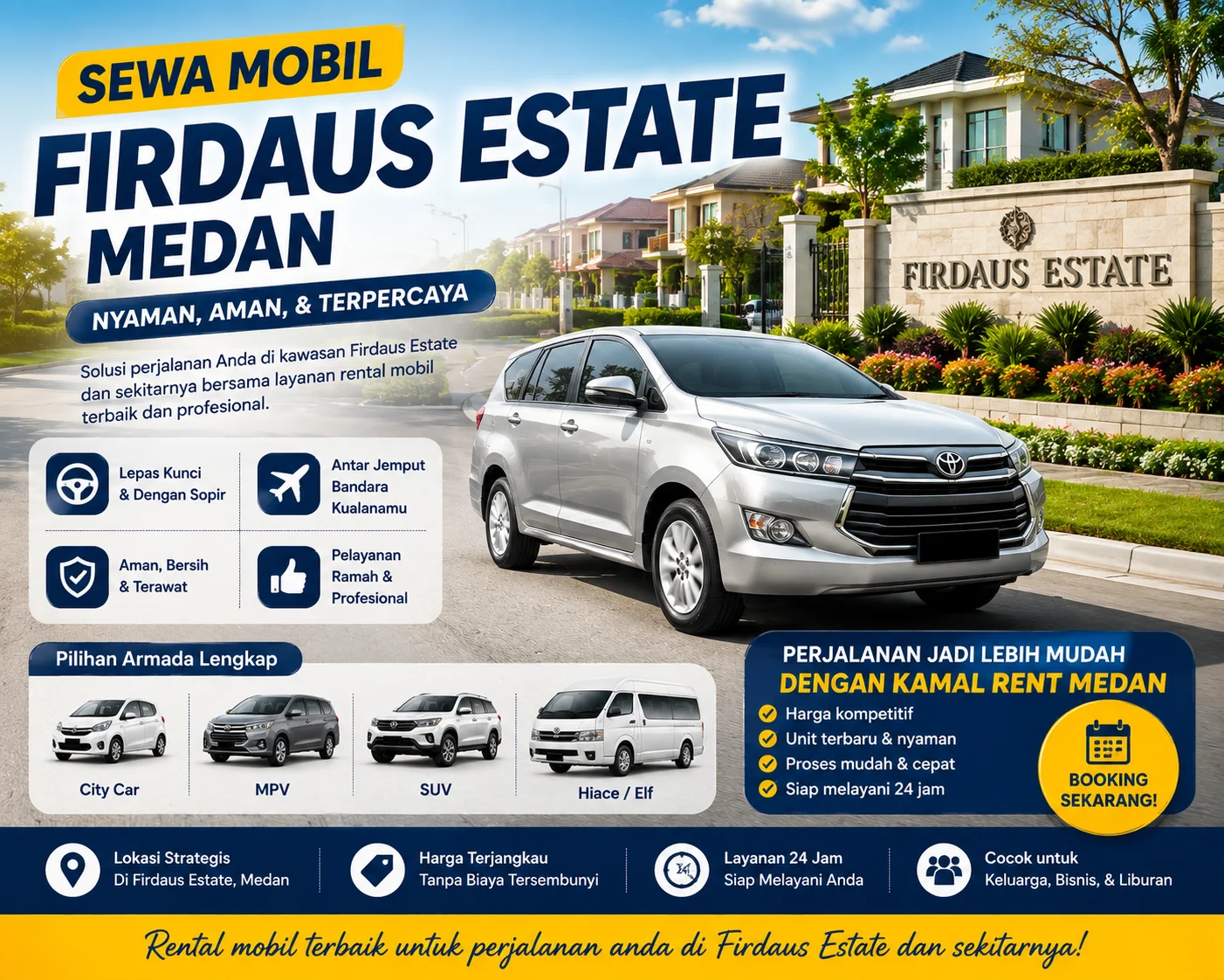 Sewa mobil Firdaus Estate