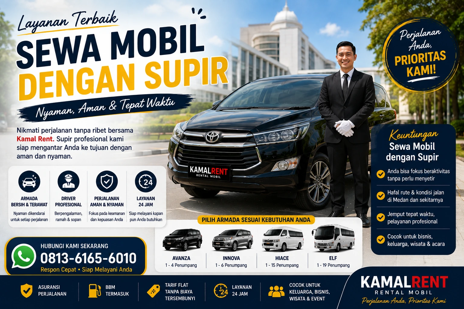 Sewa mobil dengan supir