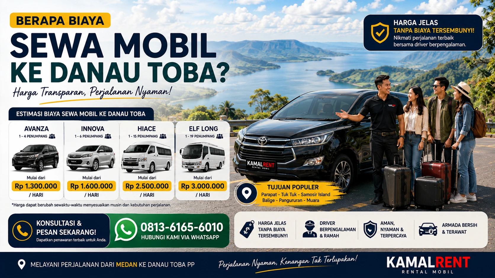 Sewa mobil ke danau toba
