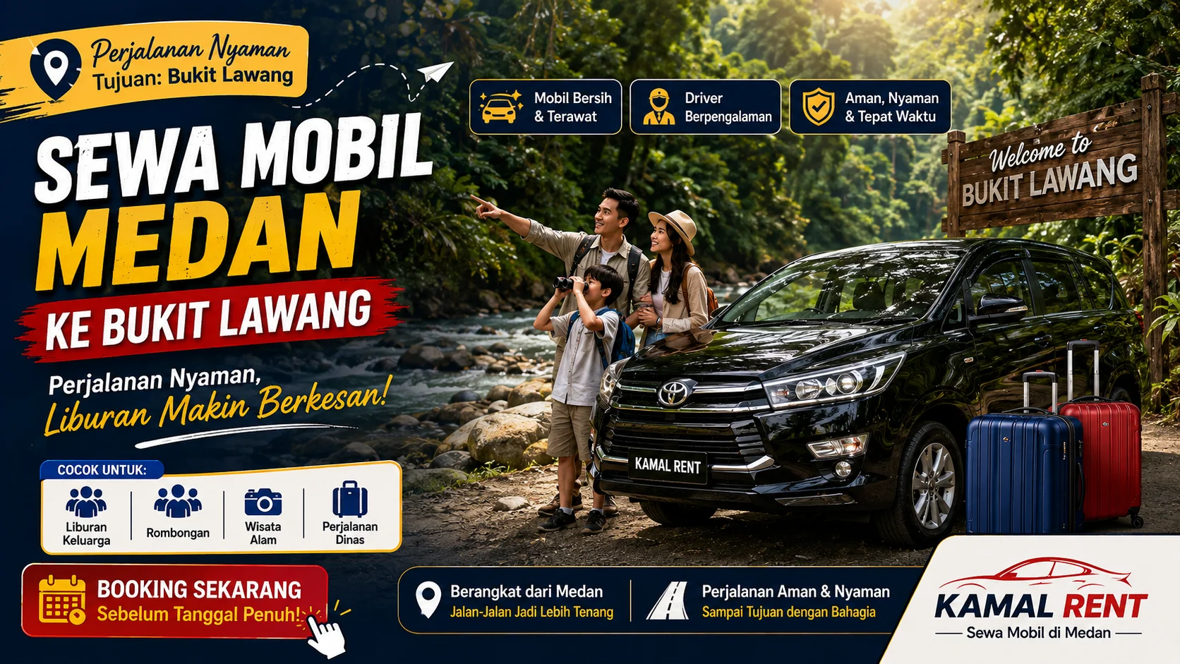 Sewa mobil medan ke bukit lawang 