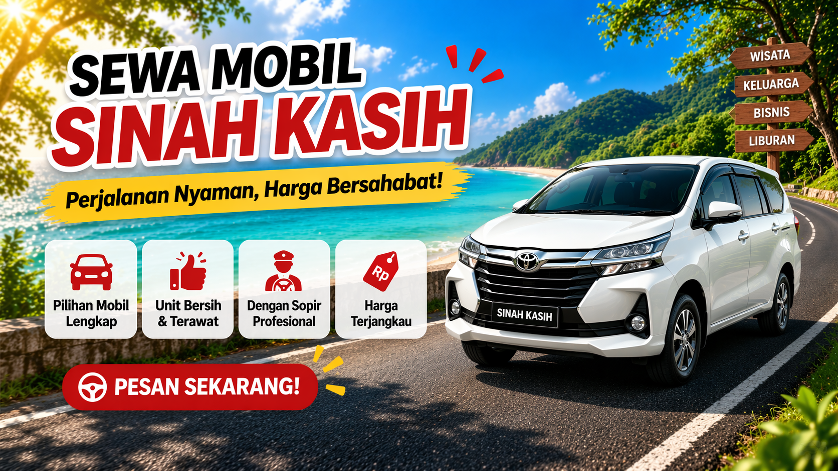 Sewa mobil sinah kasi gambar unggulan