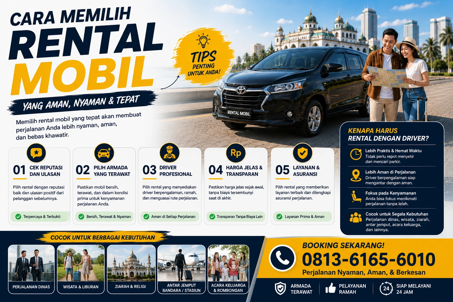 cara memilih rental mobil medan