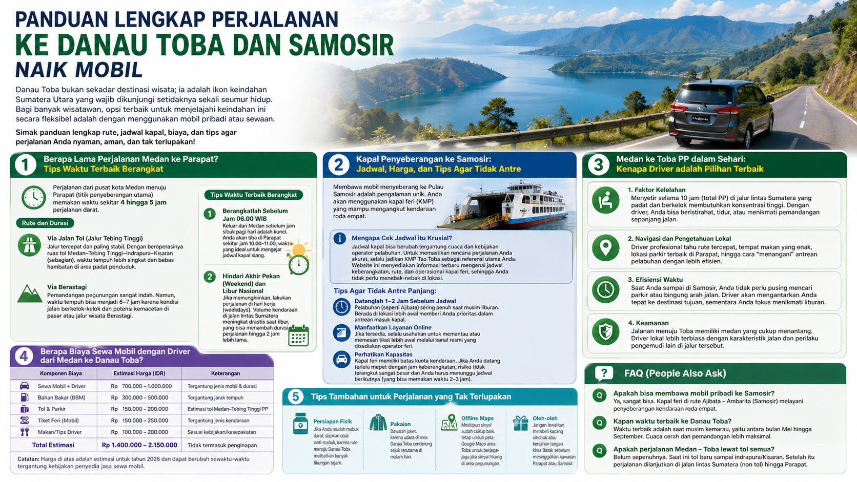 sewa mobil danau toba samosir