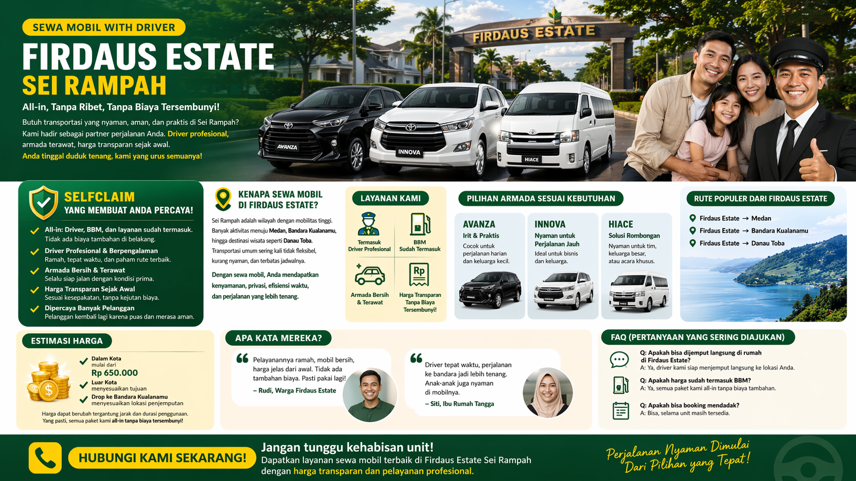 sewa mobil firdaus estate