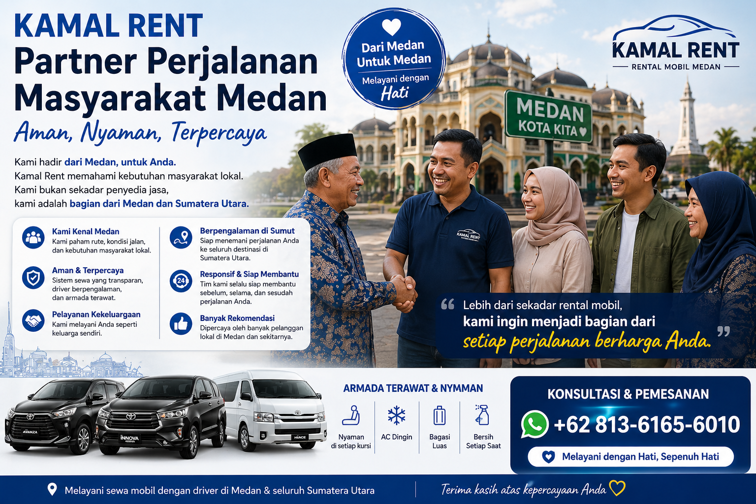 sewa mobil medan kamal rent