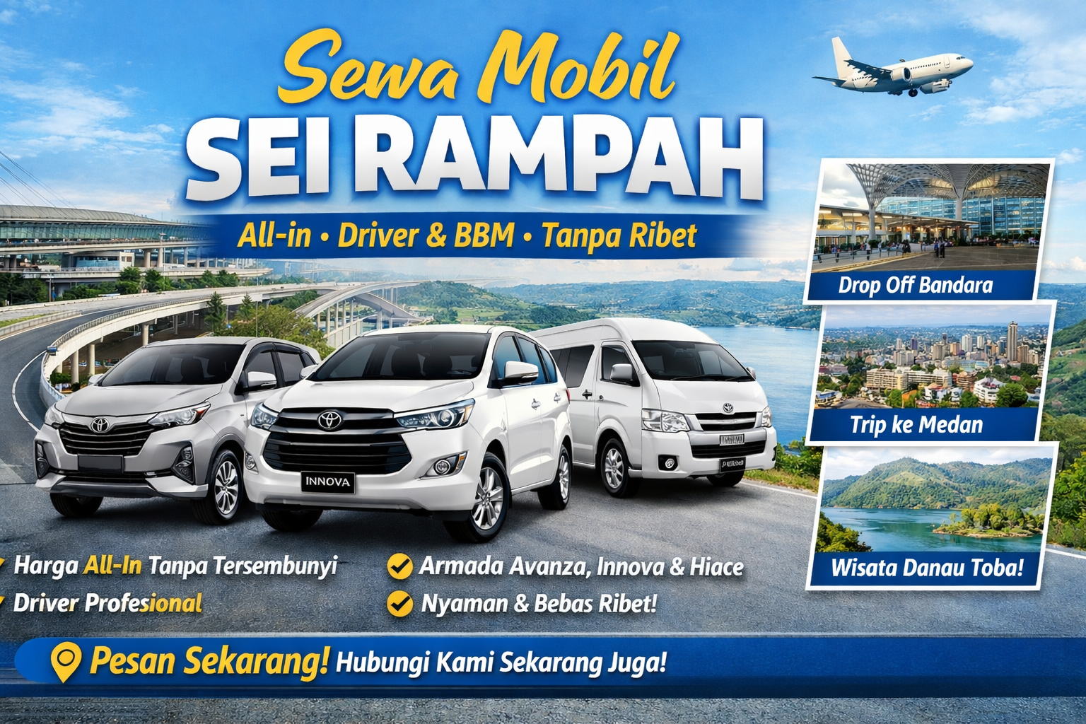 sewa mobil sei rampah terdekat