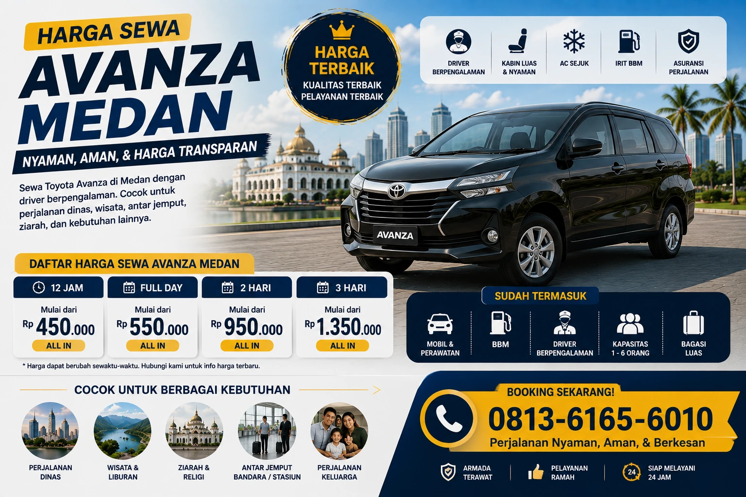 Harga sewa avanza medan terdekat