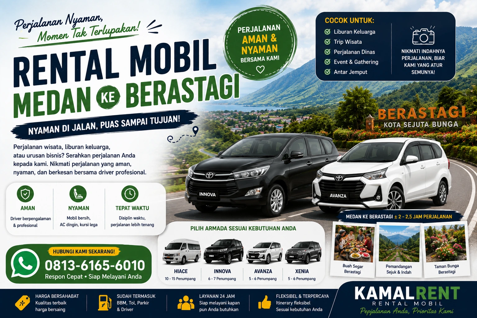 Rental mobil medan ke berastagi terdekat