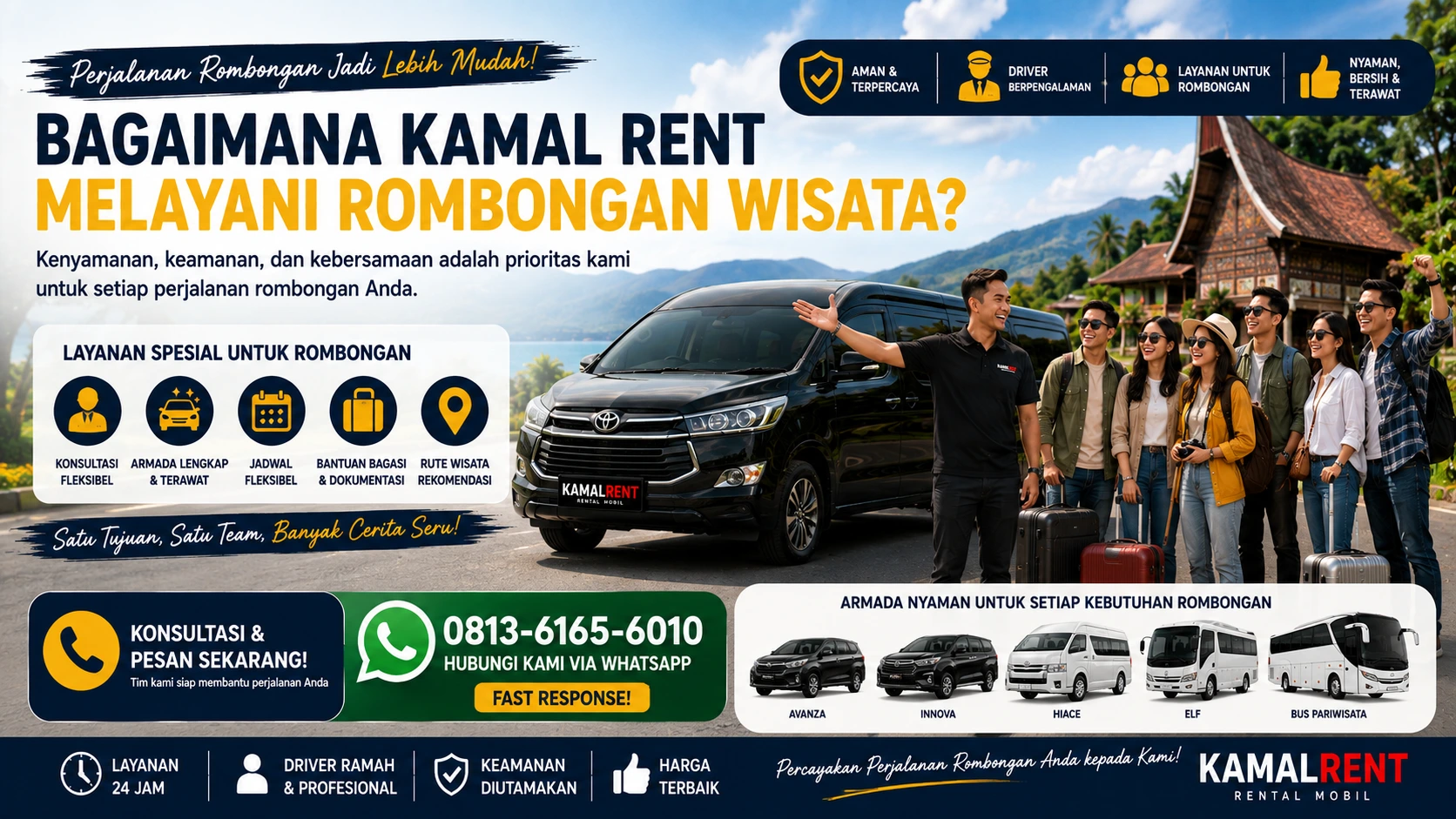 Sewa Hiace rombongan wisata