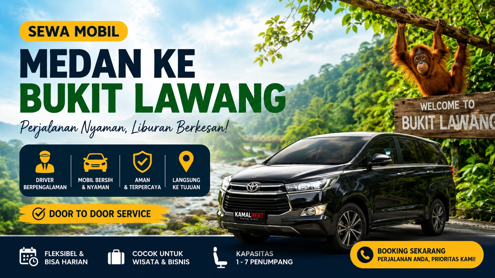 Sewa mobil ke bukit lawang