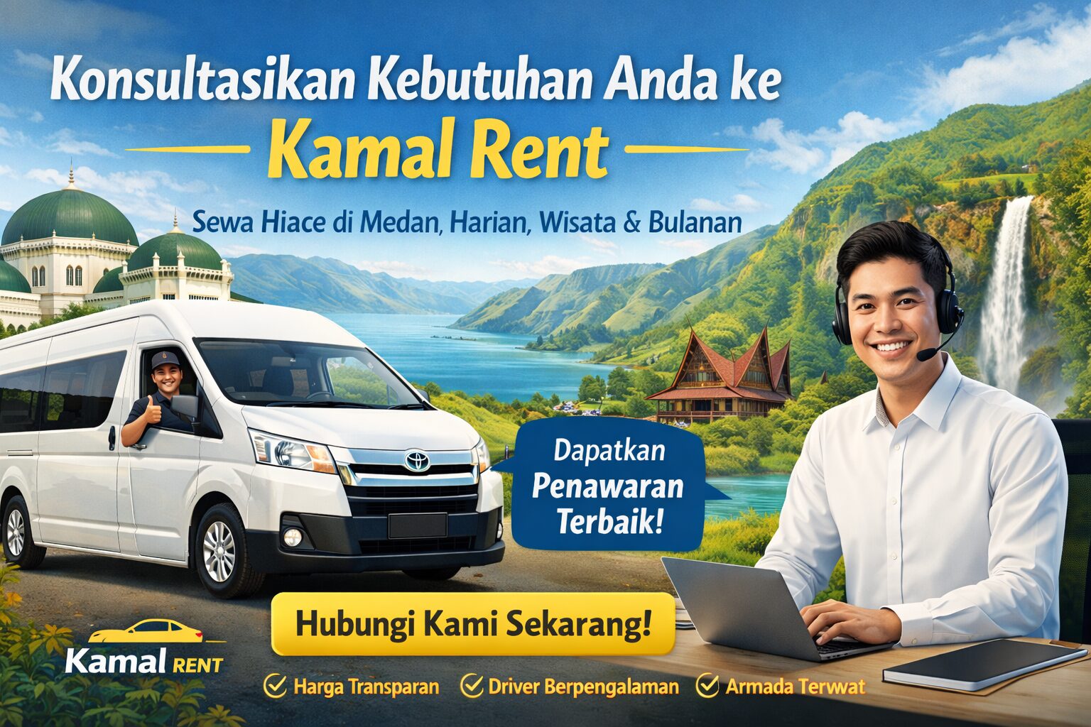 harga sewa hiace medan