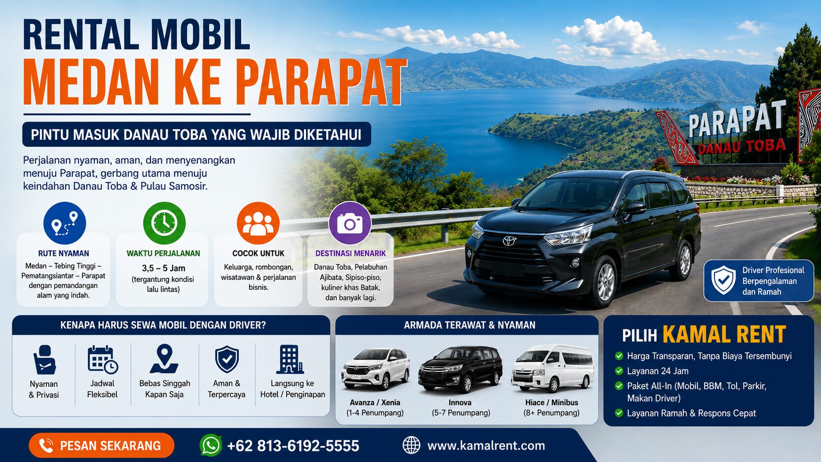 rental mobil medan ke parapat