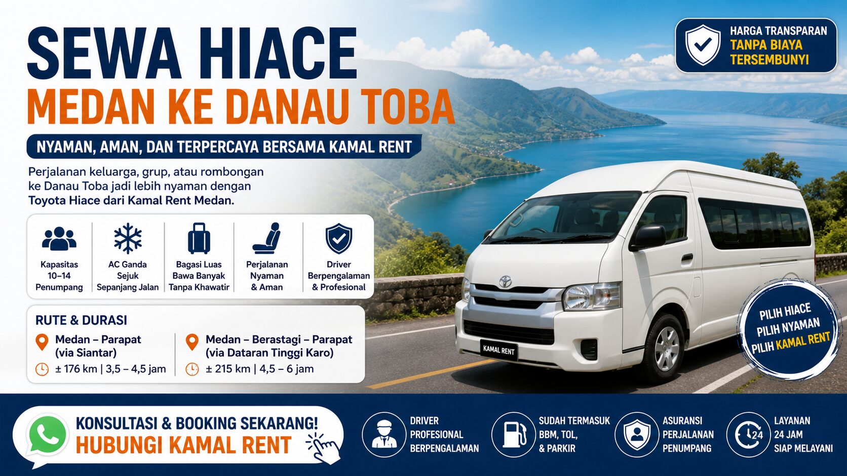 sewa hiace medan ke danau toba