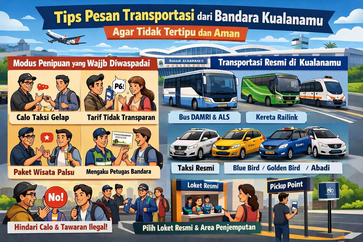 tips pesan transportasi dari bandara kualanamu