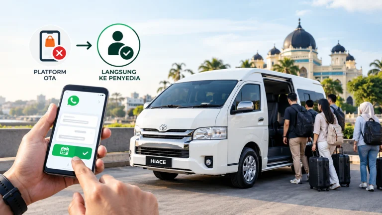 Cara Booking Langsung Hiace di Kamal rent Medan