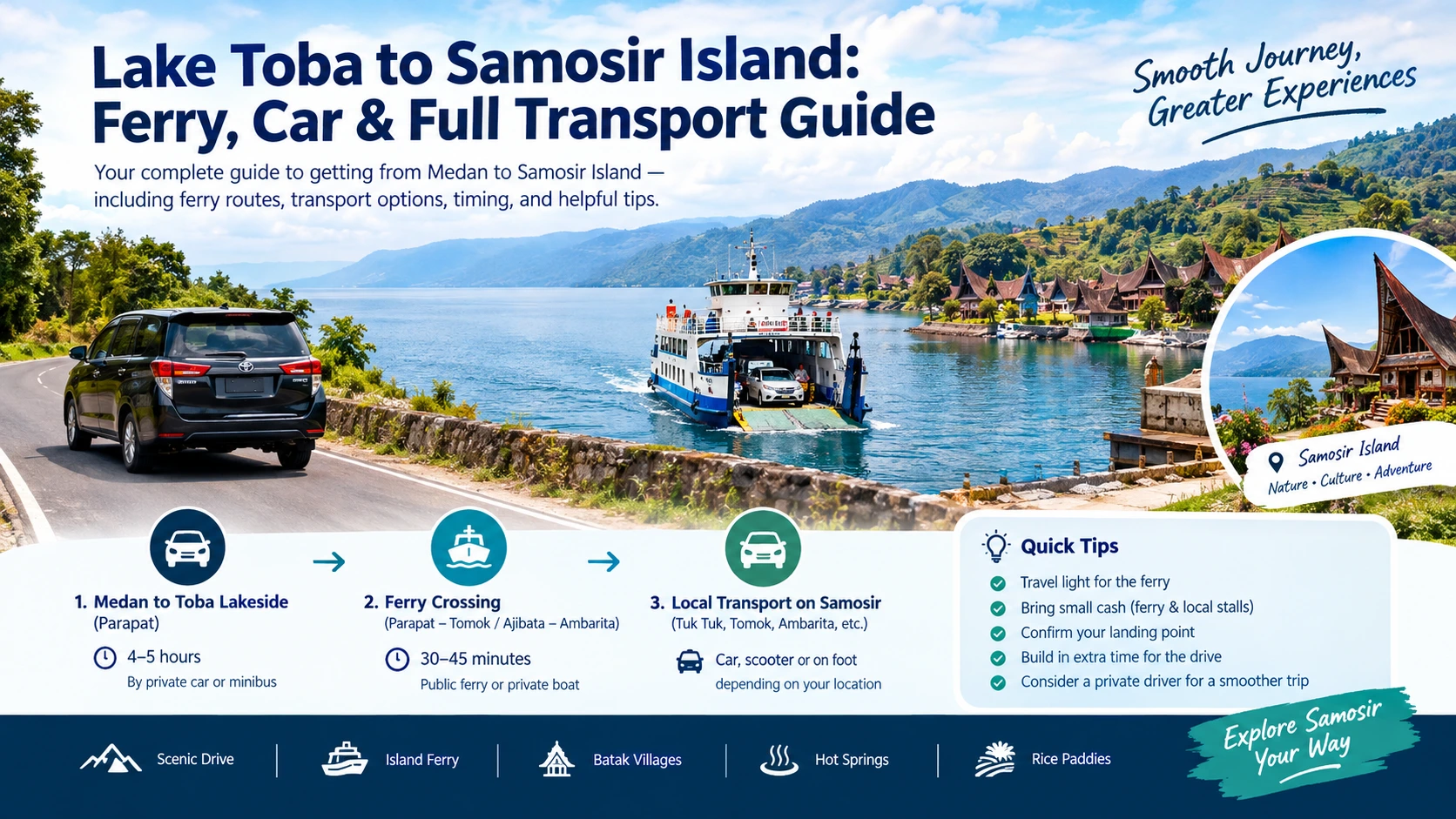 Lake Toba to Samosir Island transport