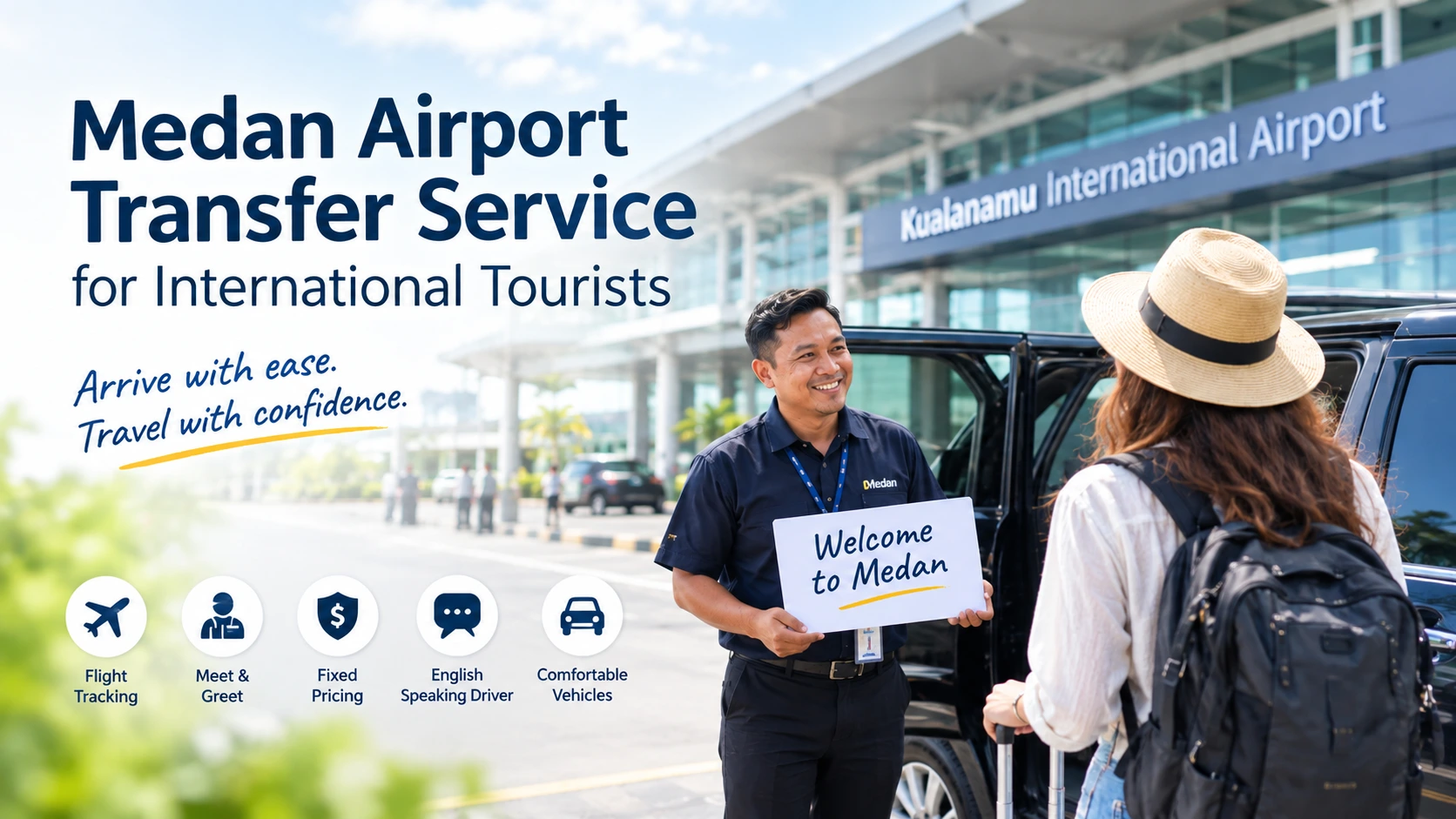 Medan Airport Transfer Service for International Tourists with kamal rent