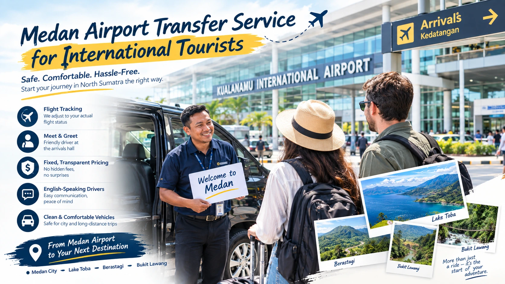Medan Airport Transfer Service for International Tourists