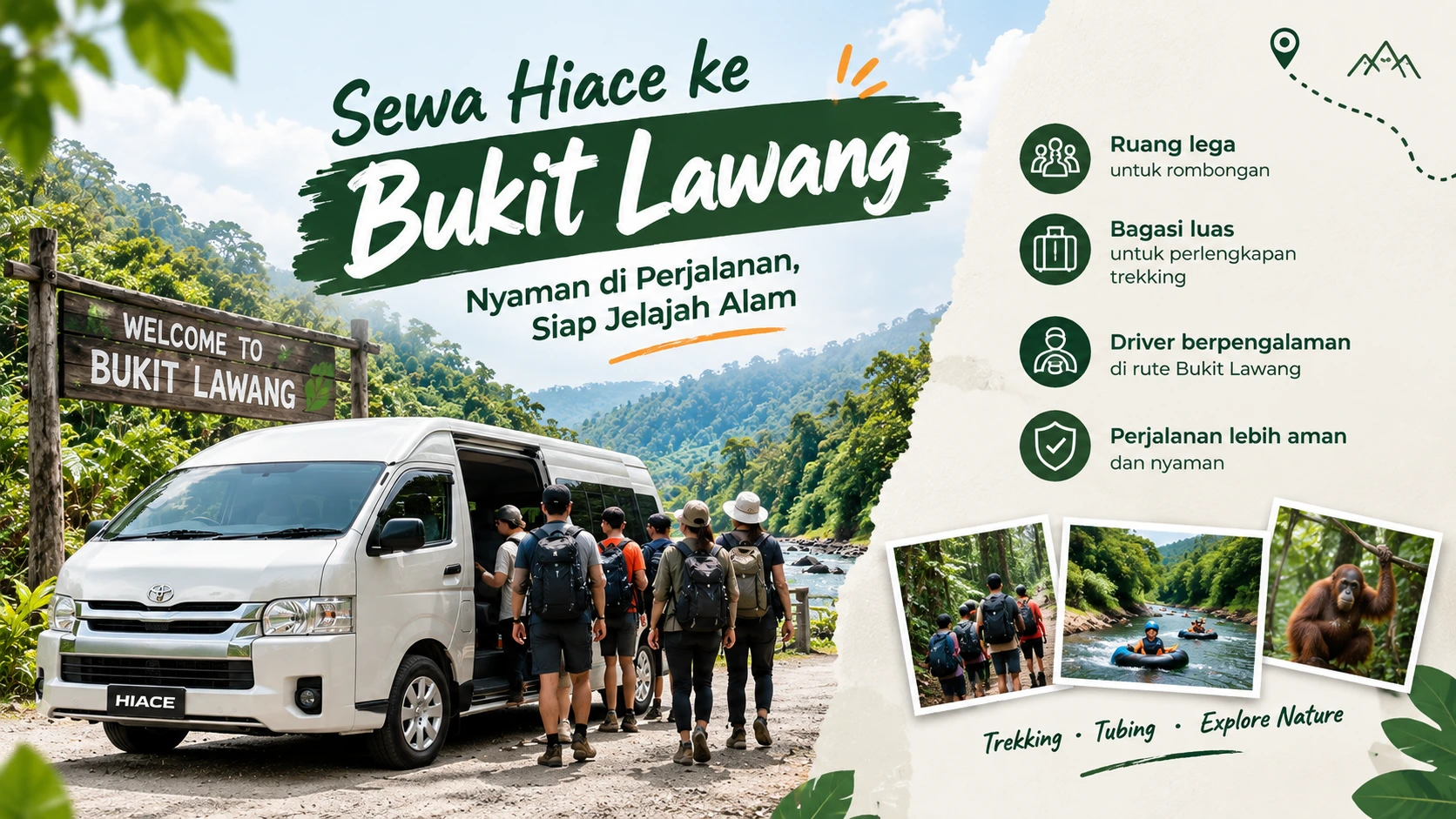 Sewa Hiace ke Bukit Lawang untuk rombongan