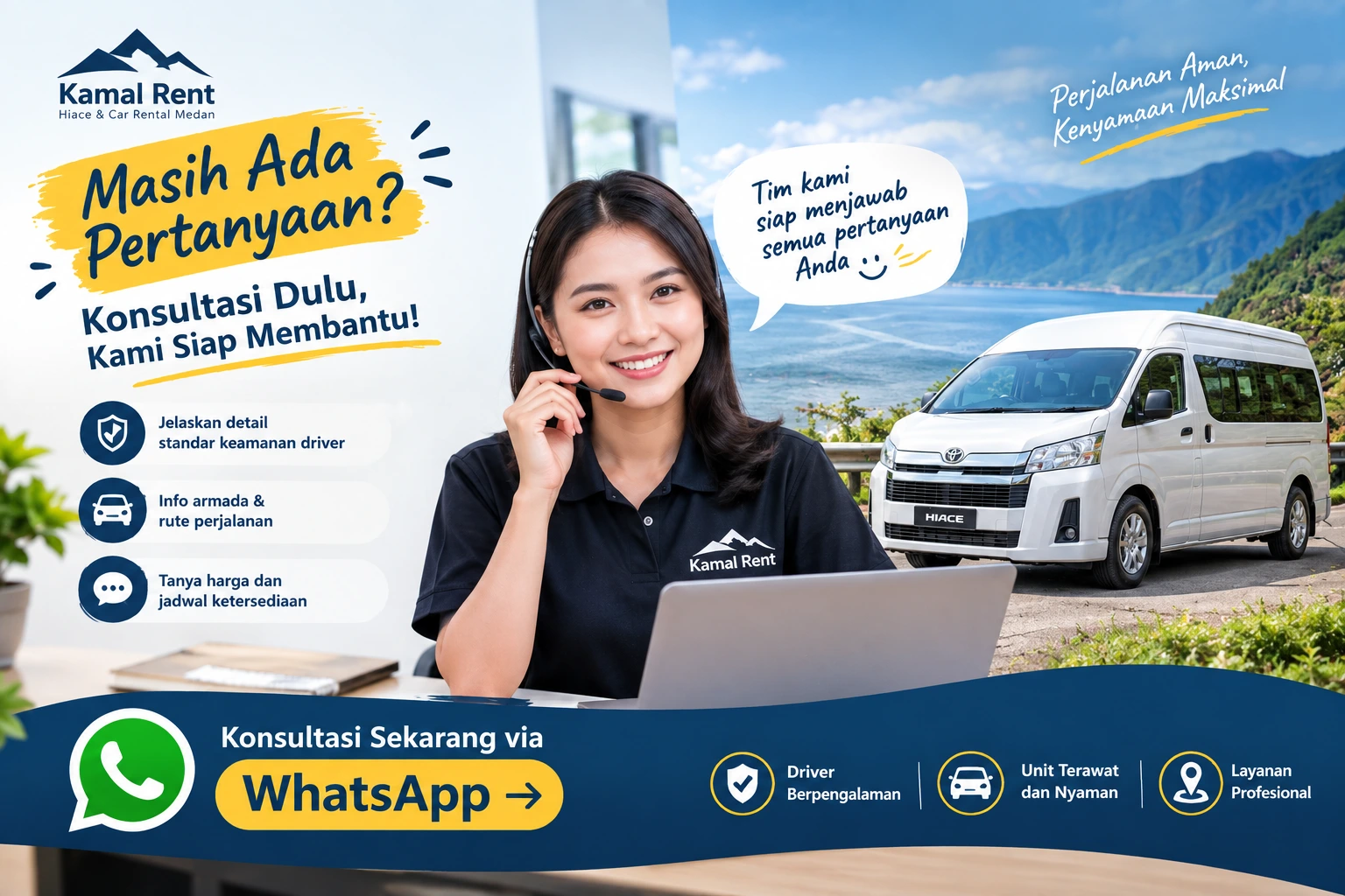 Standar Keamanan dan Sertifikasi Driver Hiace kamal rent